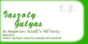 vaszoly gulyas business card